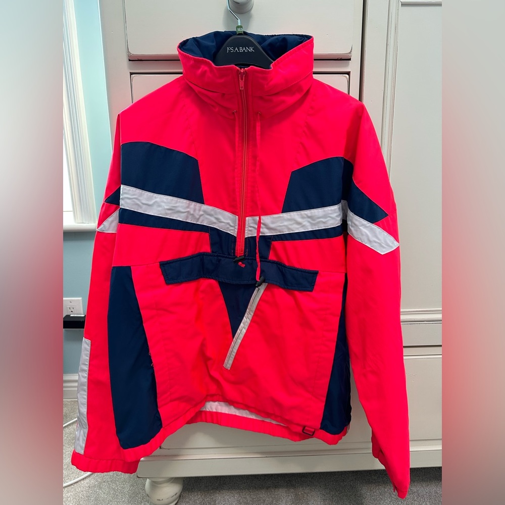 Obermeyer Cobra Jacket Ski Snowboard Retro Neon Orange/Pink Men’s Large